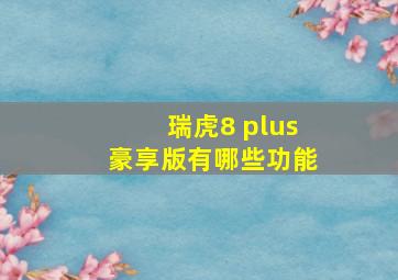 瑞虎8 plus豪享版有哪些功能